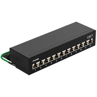 Patchpanel Cat 7 12 Port RJ45 Verteilerfeld geschirmt Netzwerkkabel