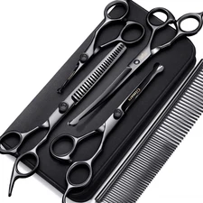 7 Inch Professional 4CR Stainless Steel 6 in 1 Grooming Scissors for Dogs with S