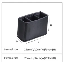 Black Camera Bag Insert Protect Case Partition Dividers For Canon Nikon Sony
