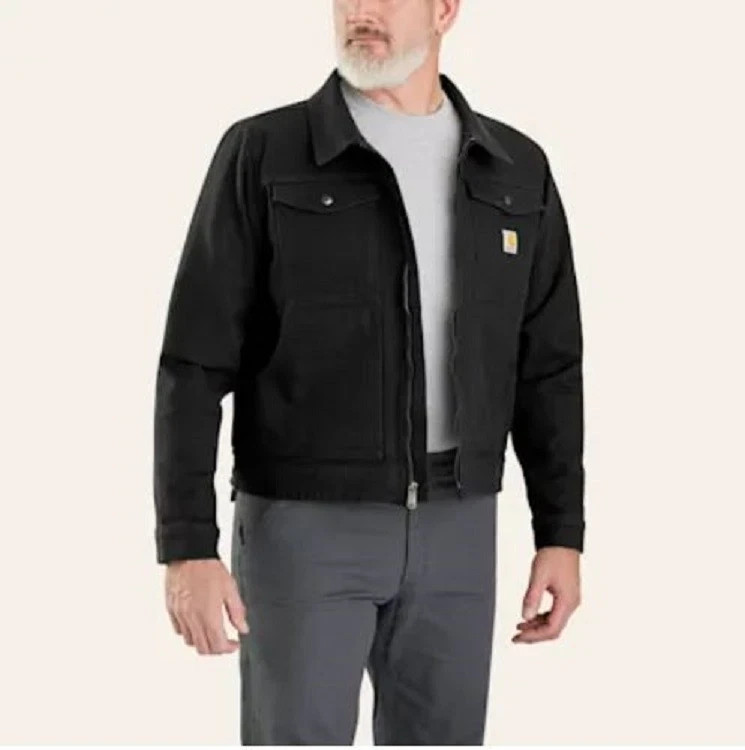 Authentic Carhartt Men's Black Rugged Flex Duck Jacket - Black