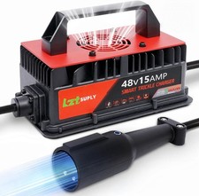 48V 15Amp Golf Cart Battery Charger for Club Car, IP67 Waterproof Smart Trickle
