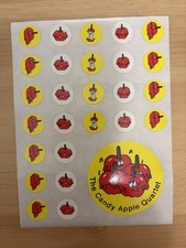 Vintage Scratch And Sniff Sticker Sheet CTP CANDY APPLE Glossy 80s