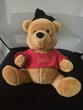 Vintage Walt Disney Winnie The Pooh 12" Graduation Hat Stuffed Bear- Used