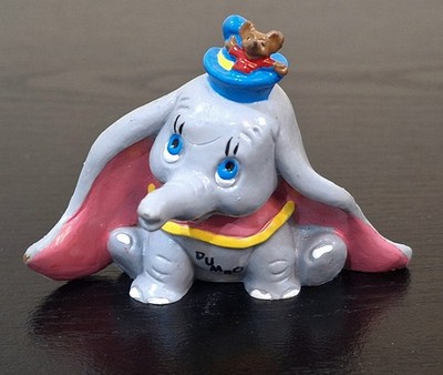 Vintage Dumbo 2'' PVC Mini Figure Disney Bullyland 1987 Cake Topper Elephant