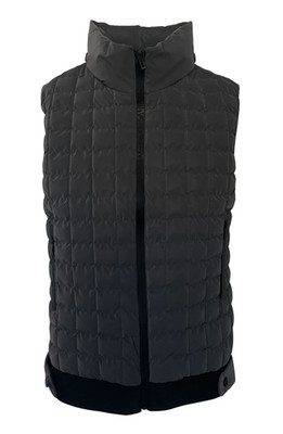 Emporio Armani Mens Gray Quilted Vest Gilet Slim Fit Lightweight Bodywarmer