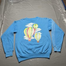 VTG 80s Hot Air Balloon Sweatshirt Size Small/Medium Made In USA Sunfaded