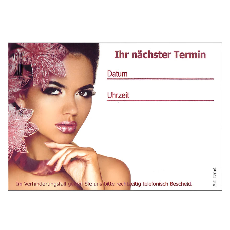 100 Terminzettel - Terminblock für Nagelstudio + Kosmetikstudio