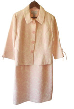 Eliza J New York Pastel Pink Dress And Jacket Suit Brocade Wedding Mob Size 12