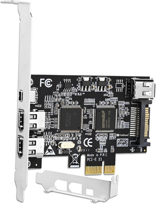 4 Ports PCIE Firewire 400 1394A Expansion Card, Texas Instruments TI TSB43AB23,