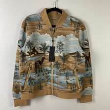 Greyson Golf Roan Jacket Womens Large Desert Print Camel Wolf Full Zip Tan