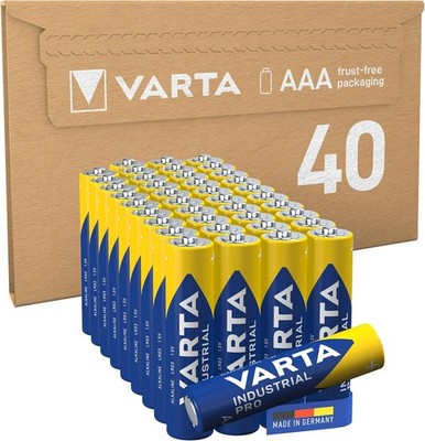 VARTA AAA Batterien 40Stk Industrial Pro Alkaline 1.5V Vorrat MadeGermany