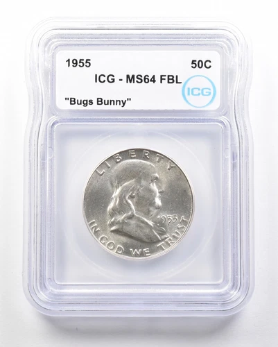 1955 Franklin Half Dollar Bugs Bunny MS64 FBL ICG *1820