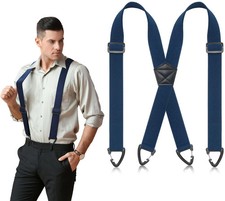Suspenders for Men Heavy Duty, X Back Hidden Suspender 1.5" Under Clothing
