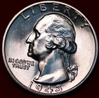 Uncirculated 1943 Philadelphia Mint Silver Washington Quarter — photo 1