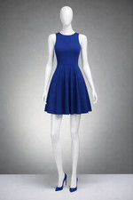 Elegantes Missufe Tankkleid – Blaues Rockabilly Minikleid in Größe M