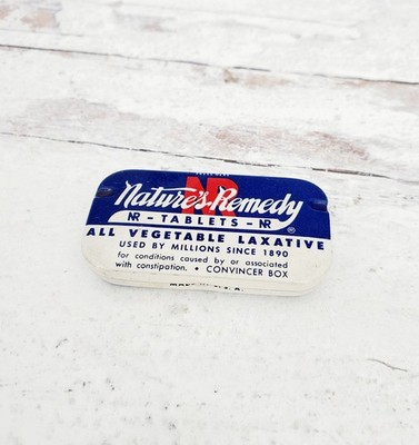 Vintage Nature's Remedy Vegetable Laxative Convincer Box Advertising Tin