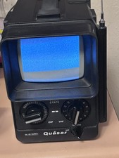 Vintage Quasar TV 1978 UHF VHF Portable Analog Retro B&W FOR PARTS REPAIR