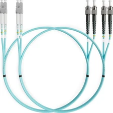LC to ST Fiber Patch Cable Multimode Duplex - 2m (6.56ft) - 50/125um OM3 10G ...