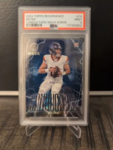 2024 Topps Resurgence Bo Nix RC Conductors Navy Surge /275 #C8 PSA 9