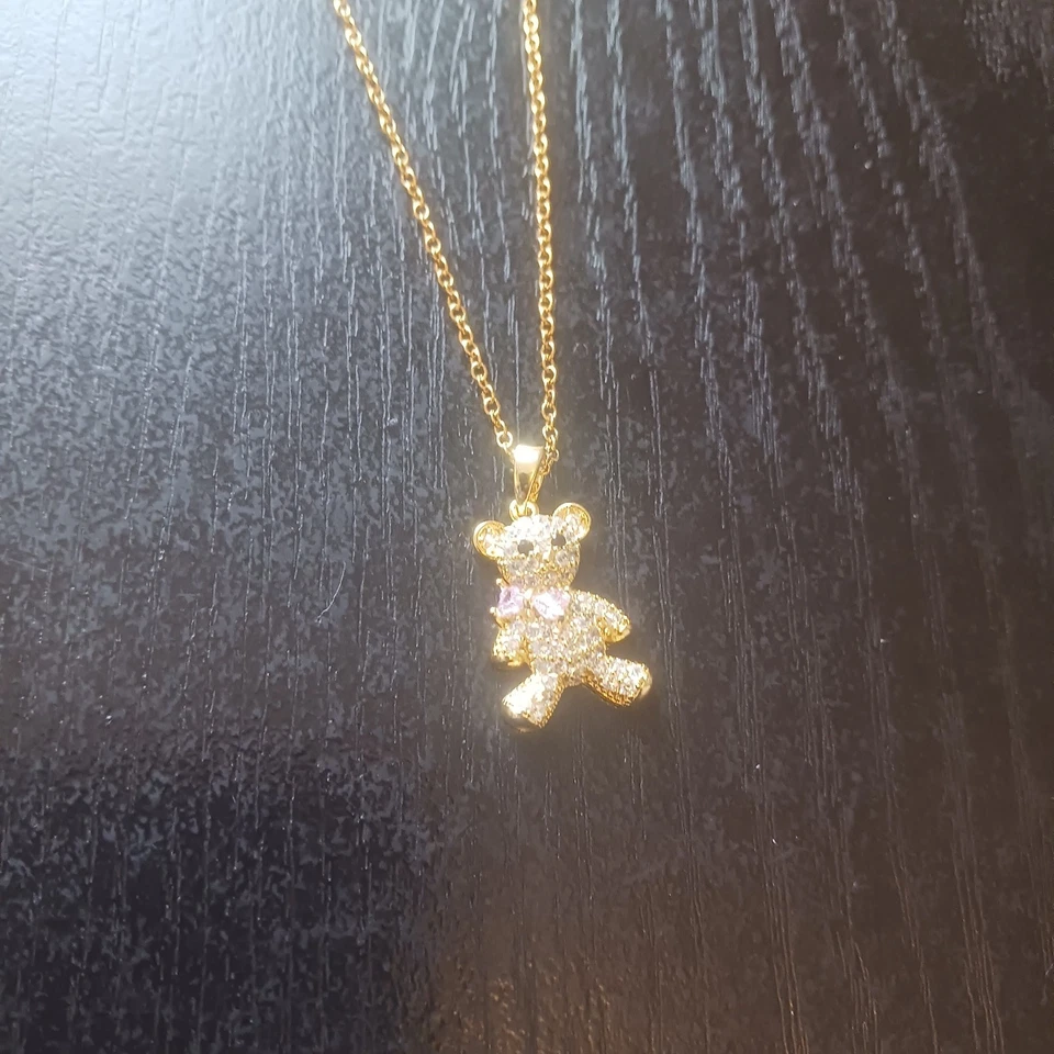 Collar para mujer Teddy Bear titanio acero Foto 3 de 4