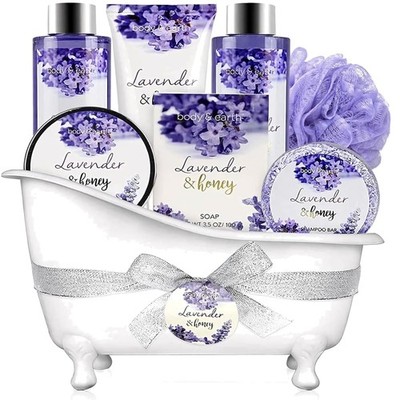 Wellness Set Frauen Lavendel Badegeschenke Geschenkset Badewanne Deko