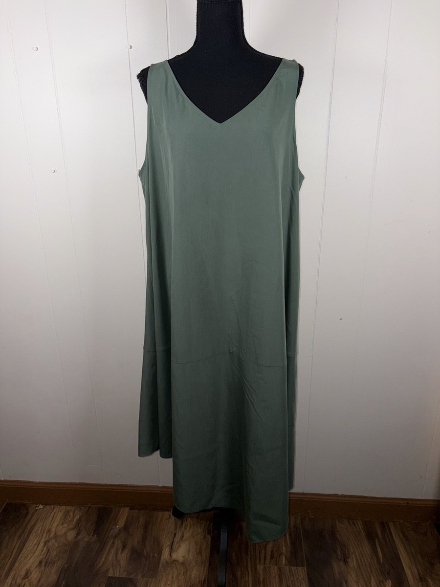 eileen fisher asymmetrical dress NWT $278 Eileen Fisher Black Sleeveless Asymmetric Neck Stretch Dress Size  4P