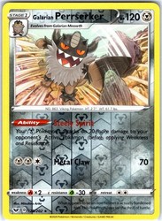 Galarian Perrserker 128/202 Reverse Holo Rare Sword & Shield Base Set