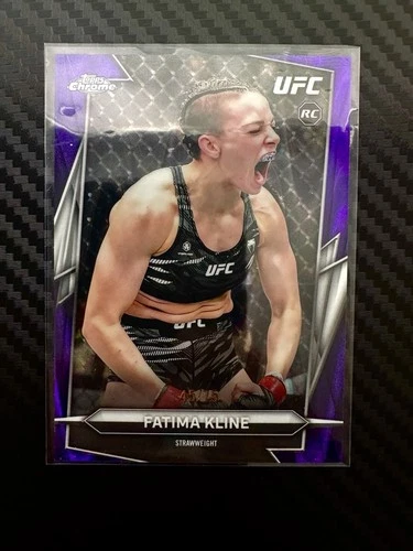 2026 Topps Chrome UFC #158 Fatima Kline Purple Mini Diamonds Refractor 14/75