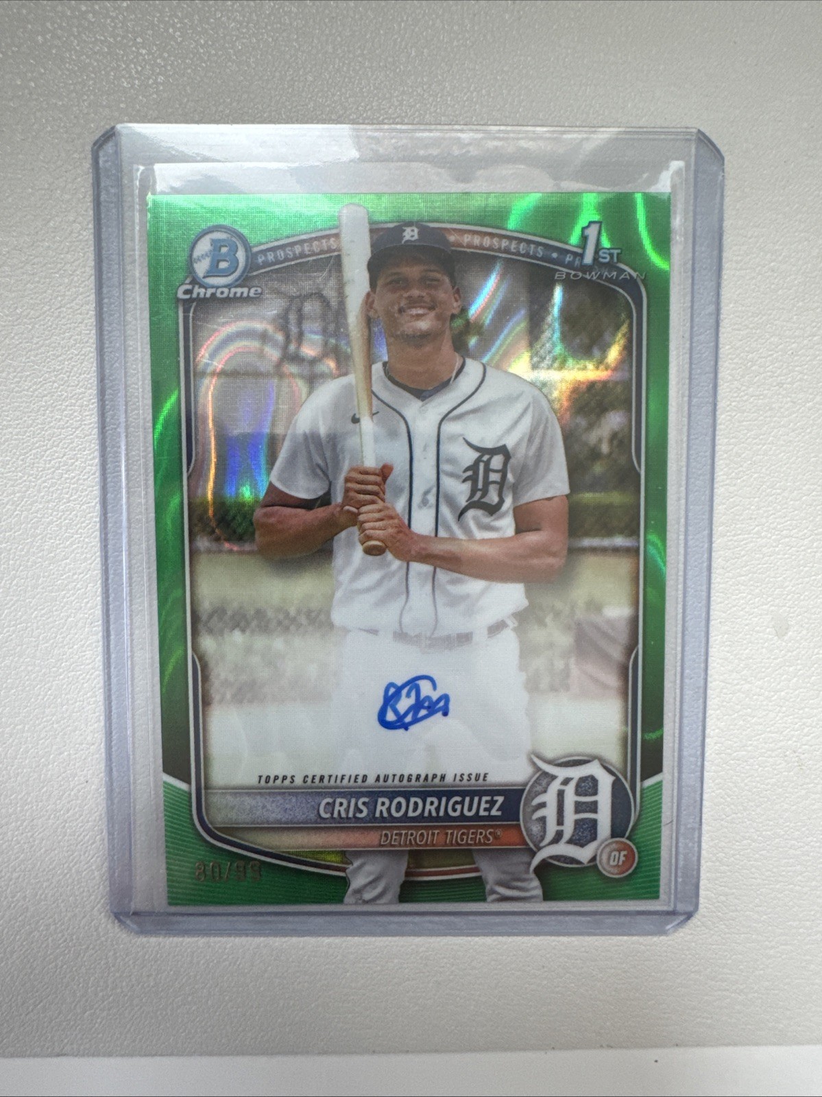 2025 Bowman Chrome Green Lava Refractor #CPA-CR Cris Rodriguez RC Auto /99