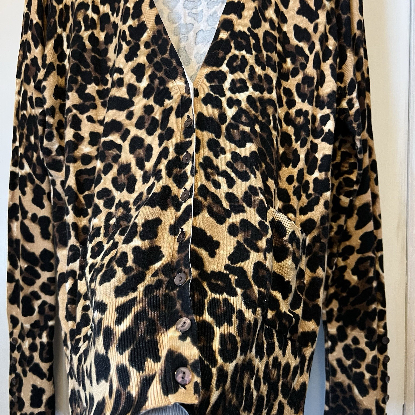 Women's Large Grace Elements  Leopard Print Cardi… - image 9