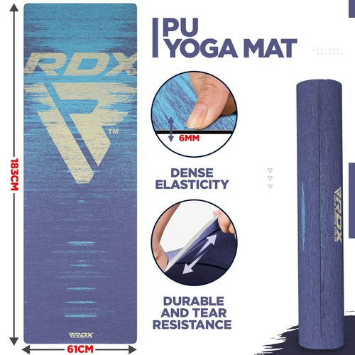 Yoga Mat Thick by RDX, Exercise Mat, Workout Mat, Fitness Mat, Pilates, 6MM - Picture 85 of 98