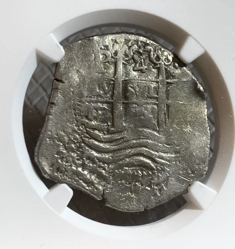 1663 PE BOLIVIA PIEDMONT Shipwreck 4 Reales Silver Cob Coin NGC VF