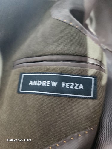 andrew fezza Mens 42S Brown Soft Ribbed  100% Polyester Sport Coat S70 - Picture 7 of 24