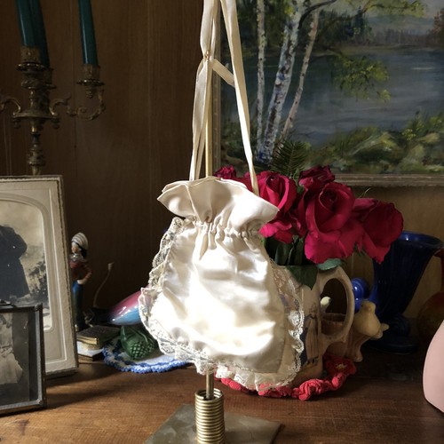 Vintage Antique 1900’s Edwardian Silk Lace Wedding Purse Very Nice - Foto 5 di 5