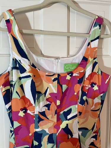 PAPPAGALLOS WOMEN’S FLORAL SLEEVELESS LINED COTTON DRESS - SIZE 14 - 0178 - Picture 2 of 12