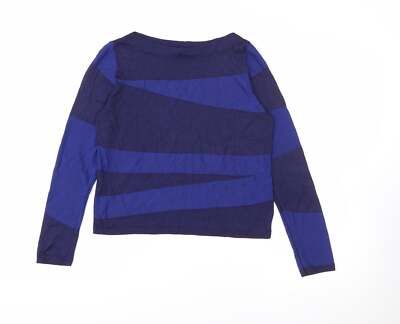 Marks and Spencer Damen Blau U-Ausschnitt Viskosemischung Pullover Größe 10