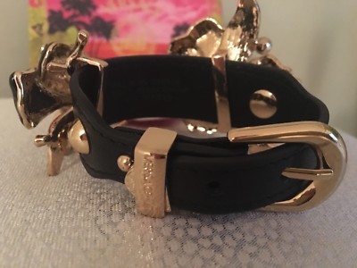 MINT BNWT! VERSACE FOR HM H&M BLACK/ GOLD COLORED FLOWER