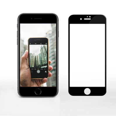 iPhone 7 + 8 + Plus 3D Full Screen Schutzglas Panzerfolie Hartglas 9H Schwarz