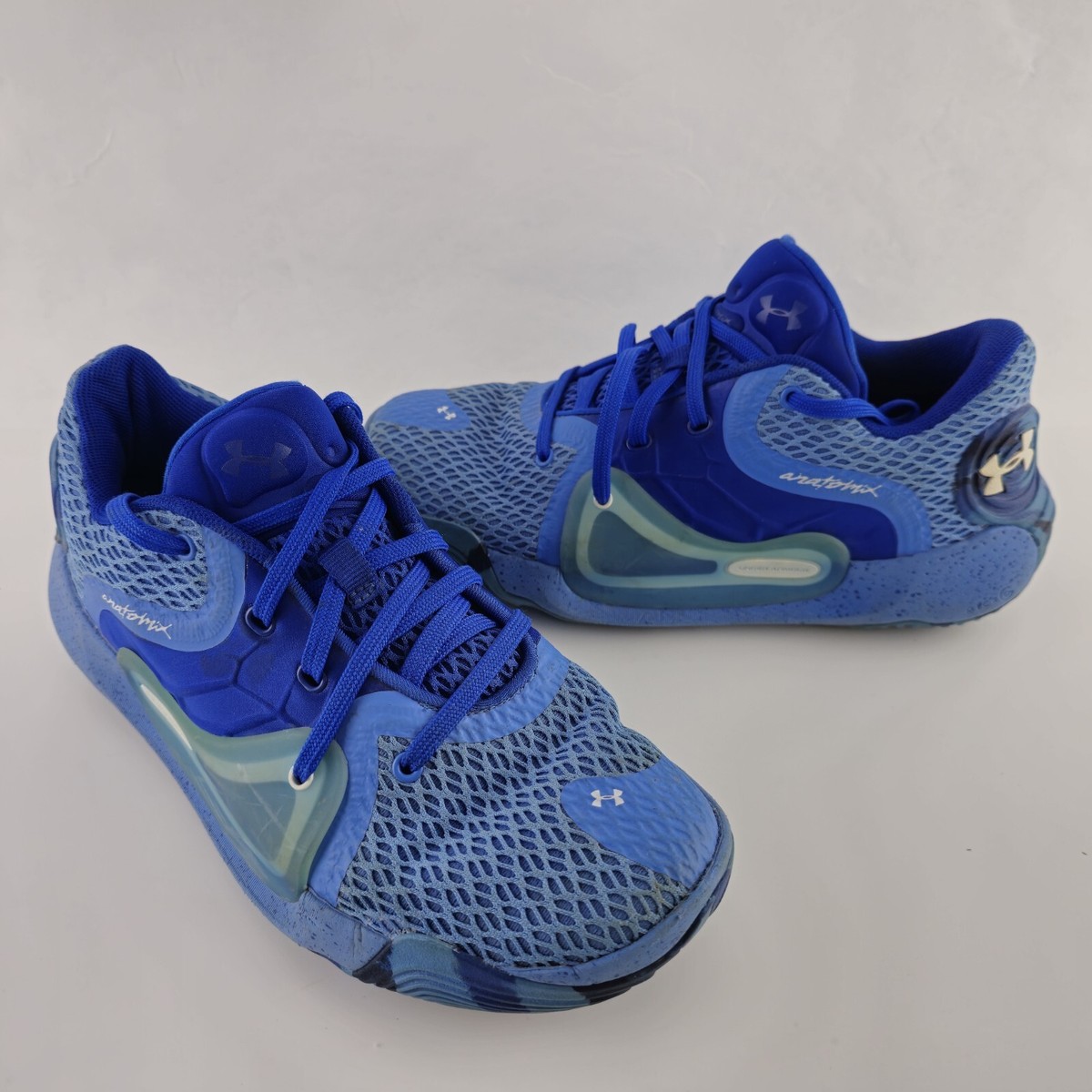 UA  Spawn Low.Color:Navy Blue/ Blue.Size 7.5 Men.Only worn once. Come with box Under Armour Basketball and Mortal Kombat Team Up and Reveal  main image 3