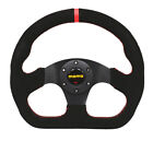 <!--F#f_0-->320mm MOMO Style Suede Leather Rally Drift Sport Steering Wheel Red Stitching<!--F/-->