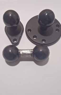 RAM MOUNTS 1'' Ball Diamond  1''Round and Aluminum Double 1'' Ball adapter Lot of 3
