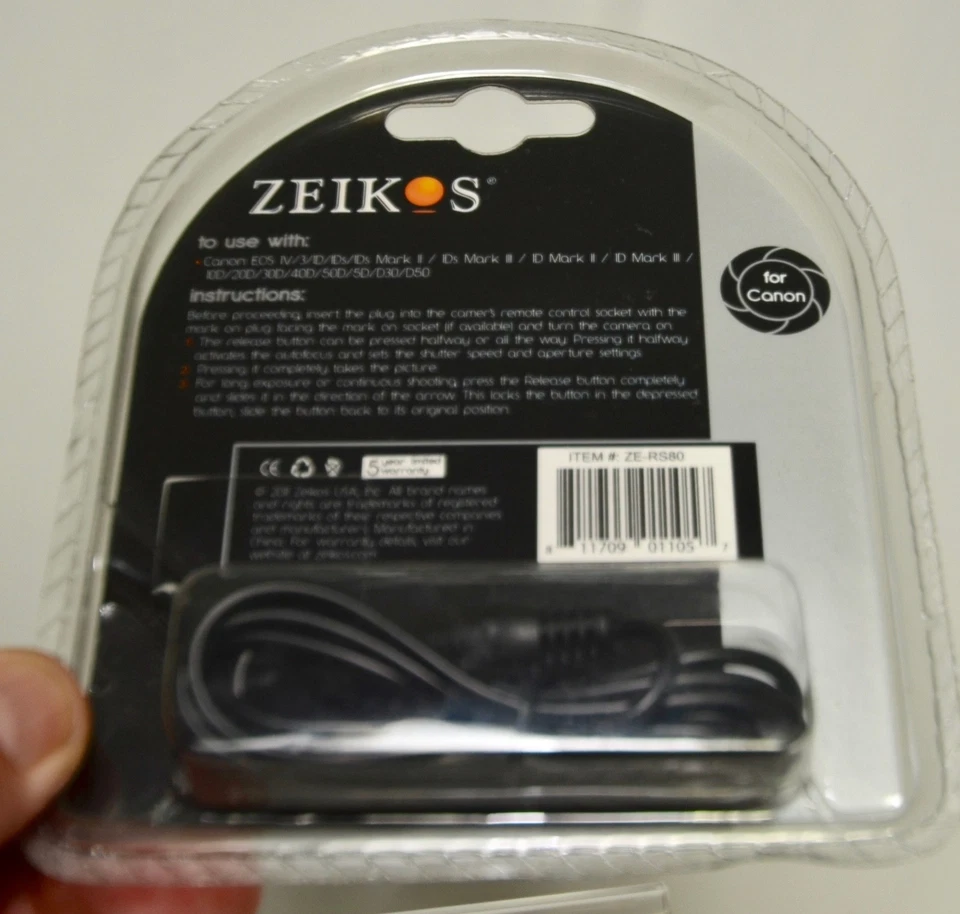 NUEVO Interruptor remoto Zeikos para cámaras Canon Digital SLR Pro  Foto 2 de 2