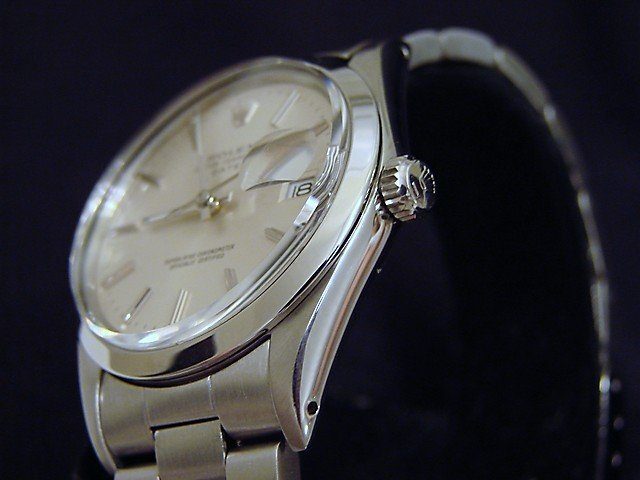 Mens Rolex Date 15000 Quickset Stainless Steel Watch Silver Dial