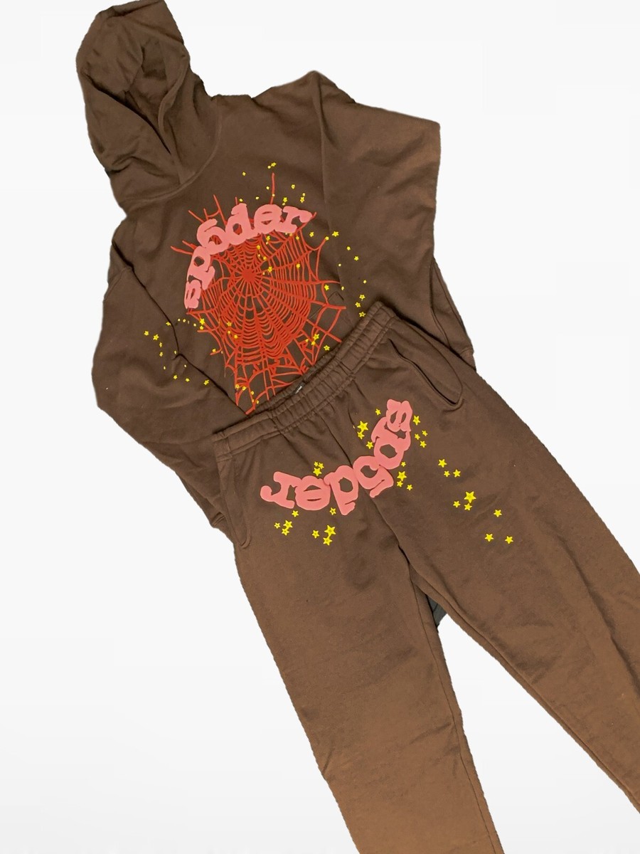 Brown Sp5der Hoodie/Pants L | eBay