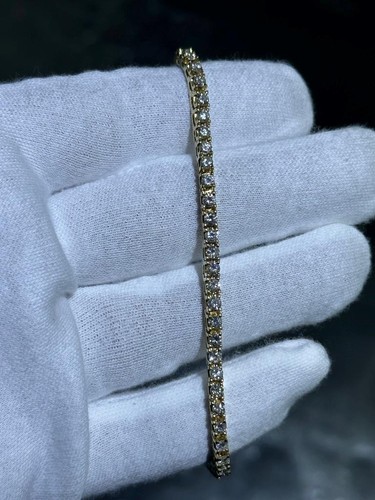 Bracelet Tennis 'XOXO' En Laiton - 1.00ct Diamants Naturels, Longueur 7.25", Neuf Sans Boîte