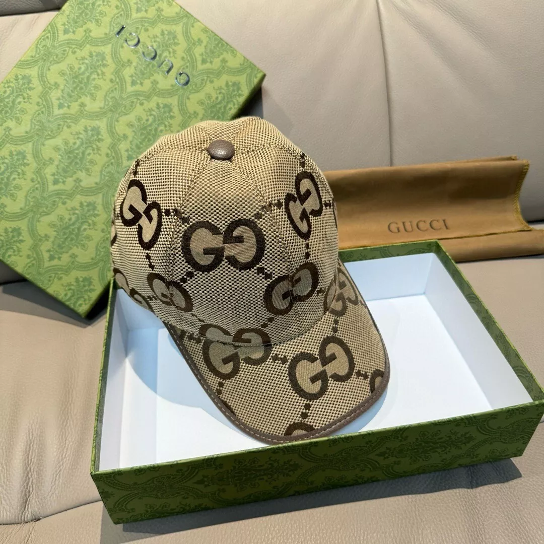 Casquette de baseball décontractée marron unisexe Gucci monogramme réglable sport camionneur chapeau