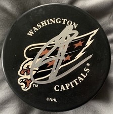 ALEXANDER ALEXEYEV AUTOGRAPH SIGNED WASHINGTON CAPITALS LOGO PUCK RETRO HOCKEY 