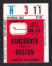 1975 PHIL ESPOSITO Scores 1000th Career Point RARE TICKET STUB