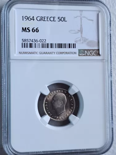 Greece 50 Lepta 1964 NGC MS 66