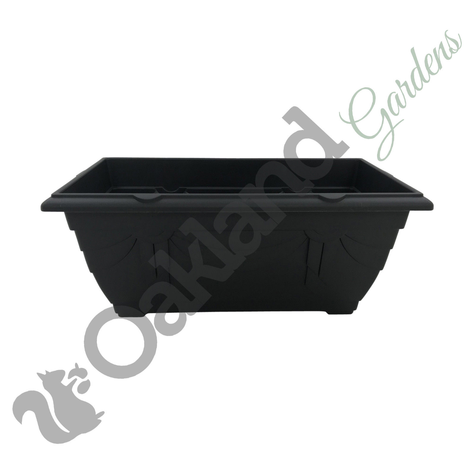 3 x 40cm Window Box Black Plastic Pot Windowsill Tray Garden